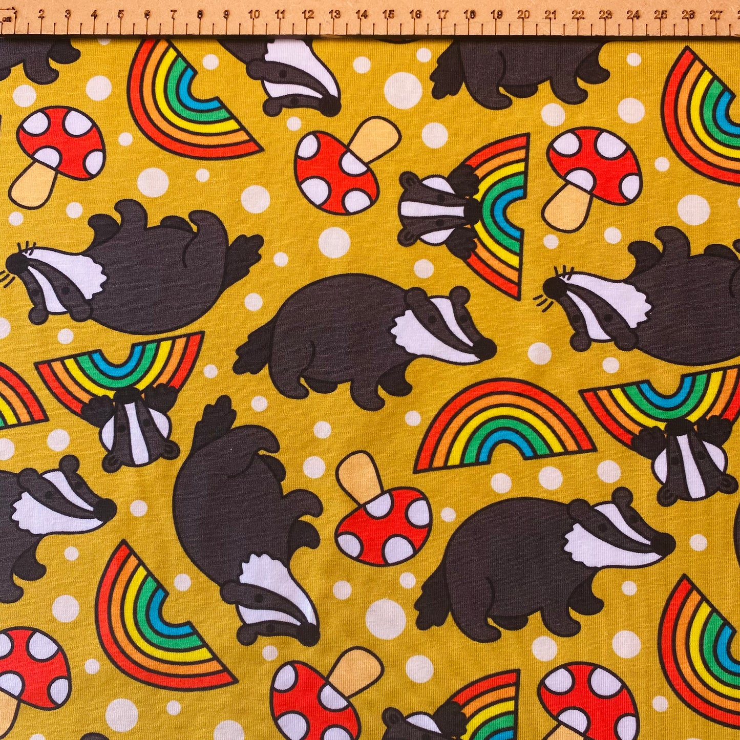 PREORDER  Don't badger me - Brushed Back French Terry Fabric – Kids Stretch Fabric UK