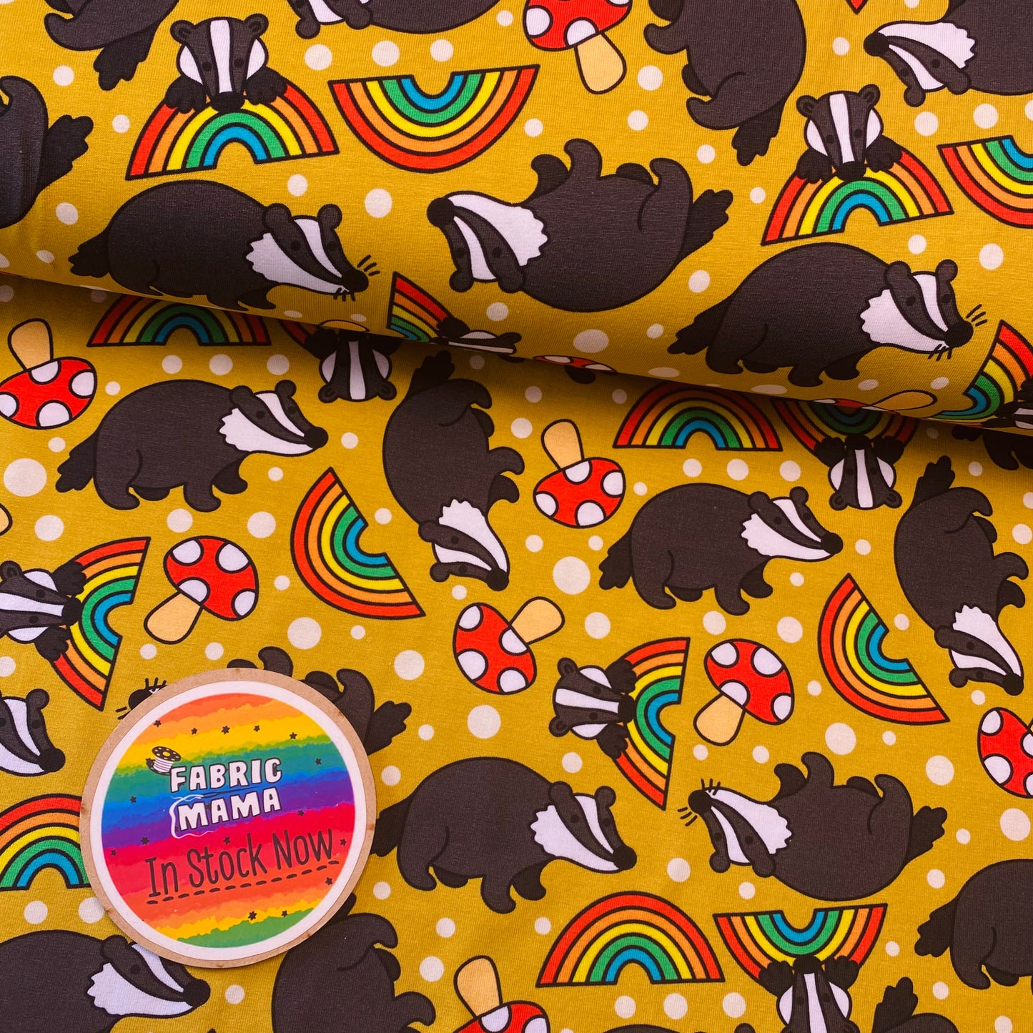 PREORDER  Don't badger me - Brushed Back French Terry Fabric – Kids Stretch Fabric UK