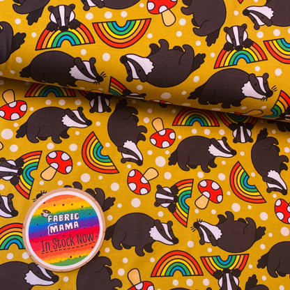 PREORDER  Don't badger me - Brushed Back French Terry Fabric – Kids Stretch Fabric UK