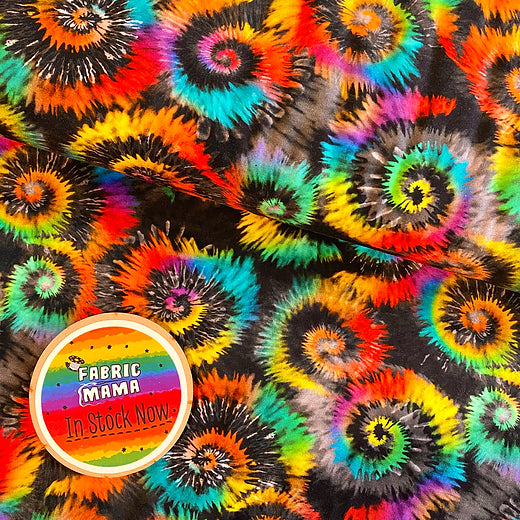 PREORDER Black tie dye- Brushed Back French Terry Fabric – Kids Stretch Fabric UK