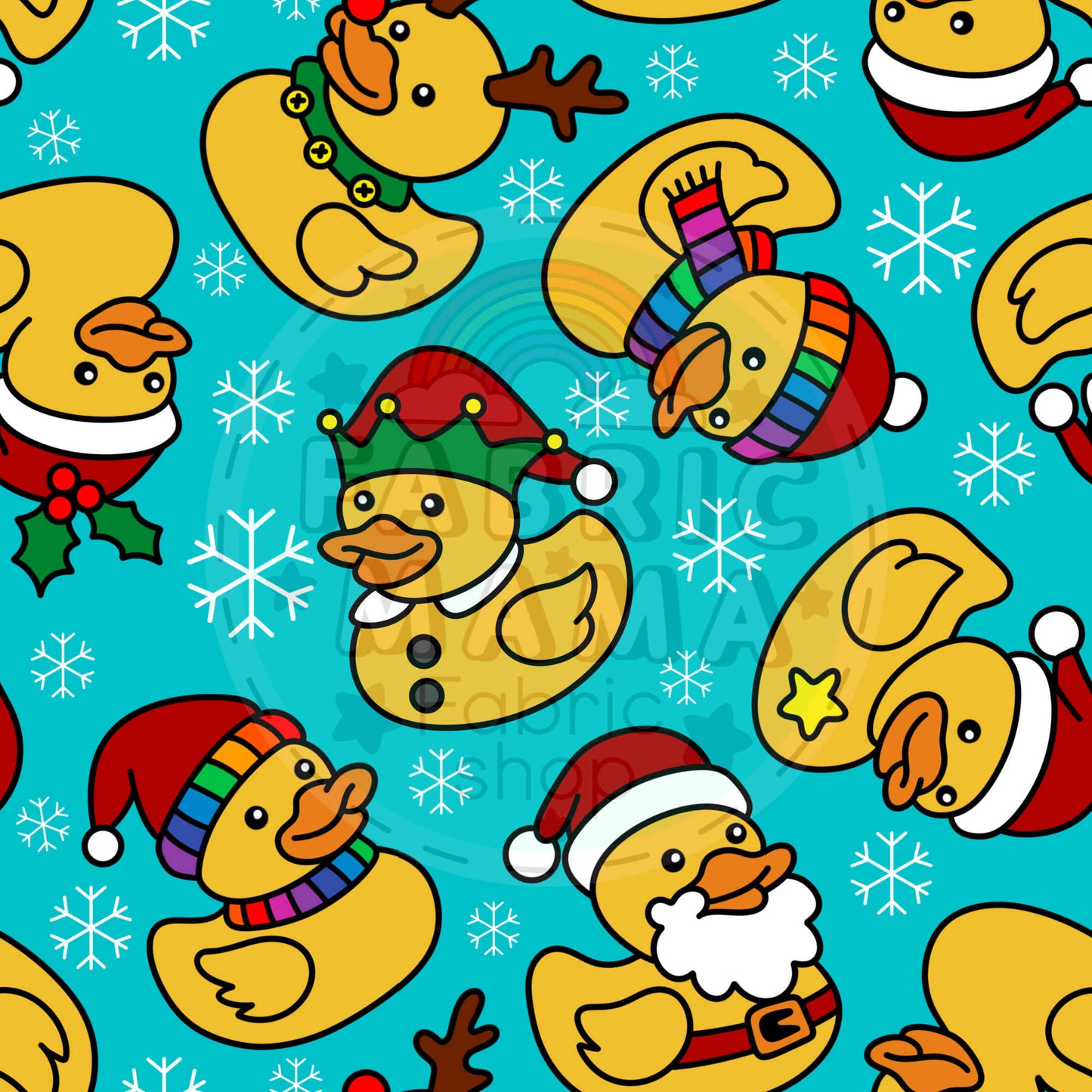 PREORDER Christmas Quackers- Brushed Back French Terry Fabric – Kids Stretch Fabric UK