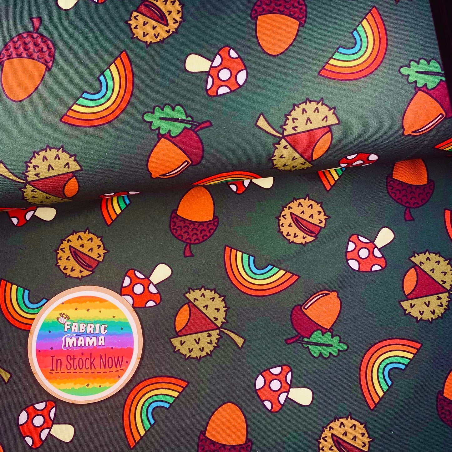PREORDER  Conkers - Brushed Back French Terry Fabric – Kids Stretch Fabric UK