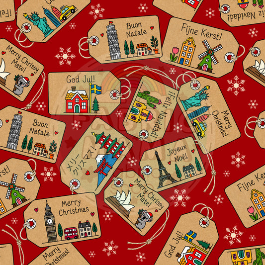 PREORDER Christmas around the world  - Premium Cotton Lycra Jersey Fabric – Kids Stretch Fabric UK