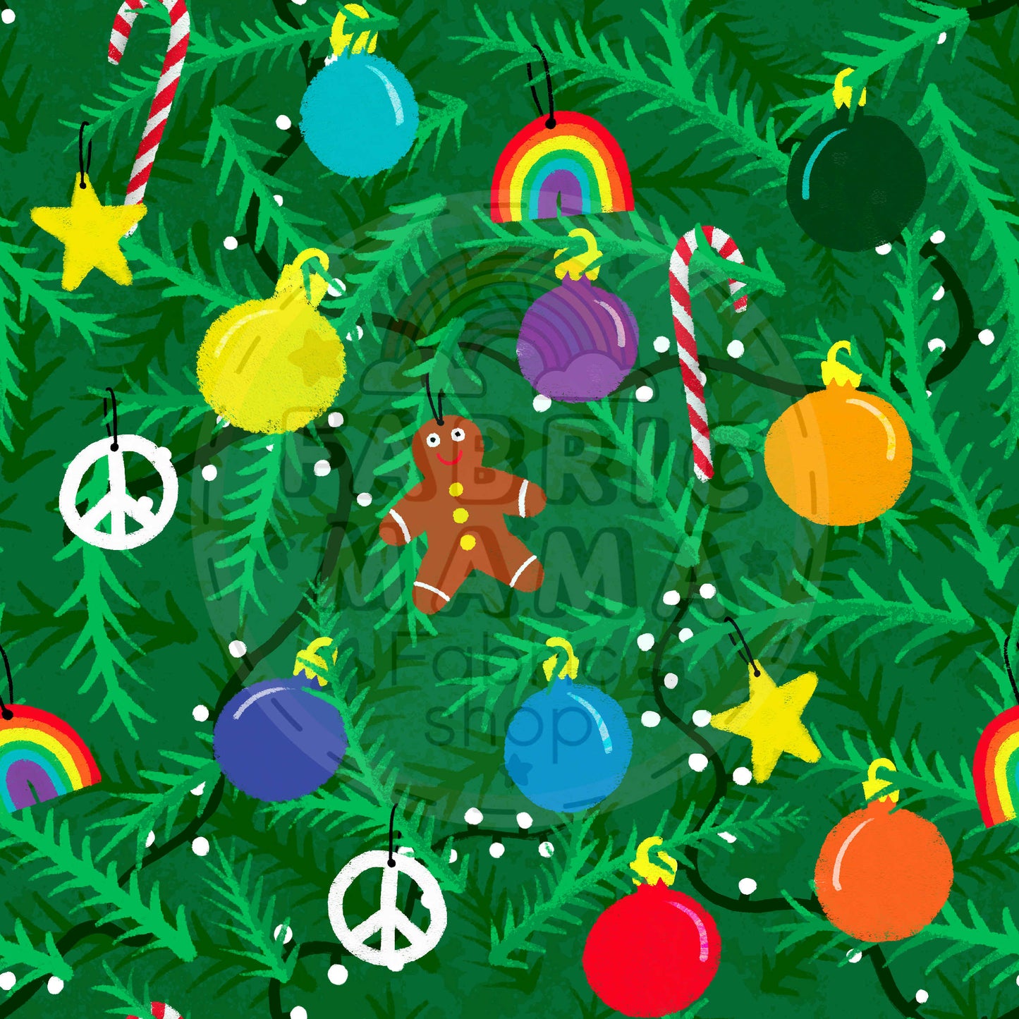 PREORDER Festive Fir- Brushed Back French Terry Fabric – Kids Stretch Fabric UK