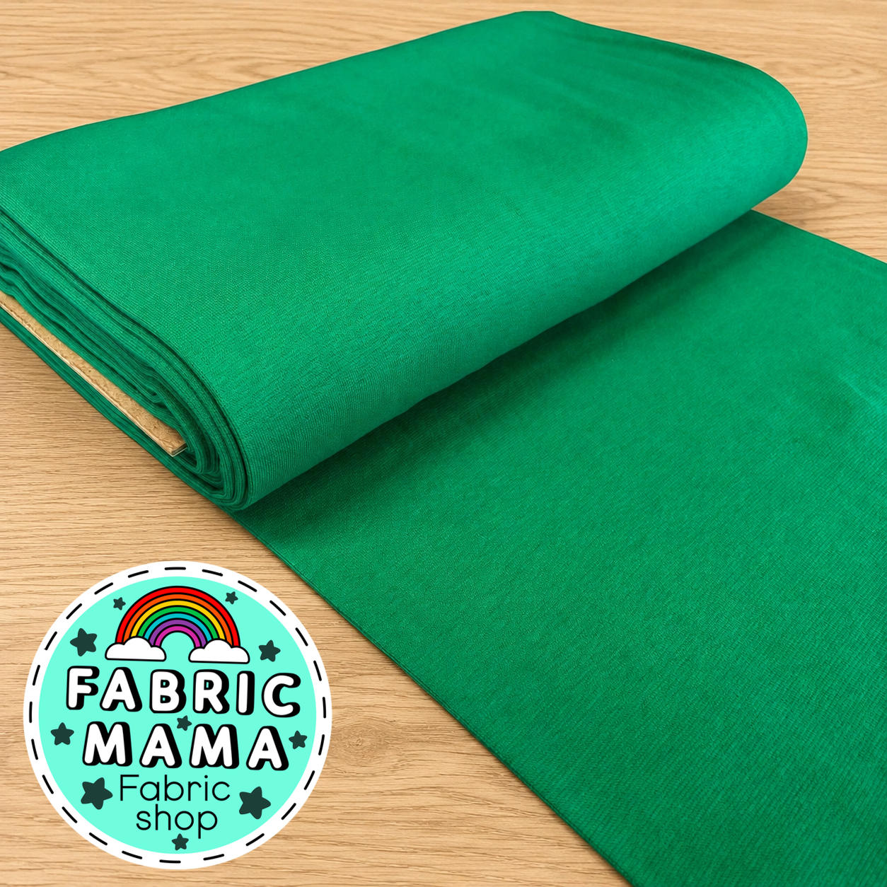 250gsm jersey ribbing - Grass green