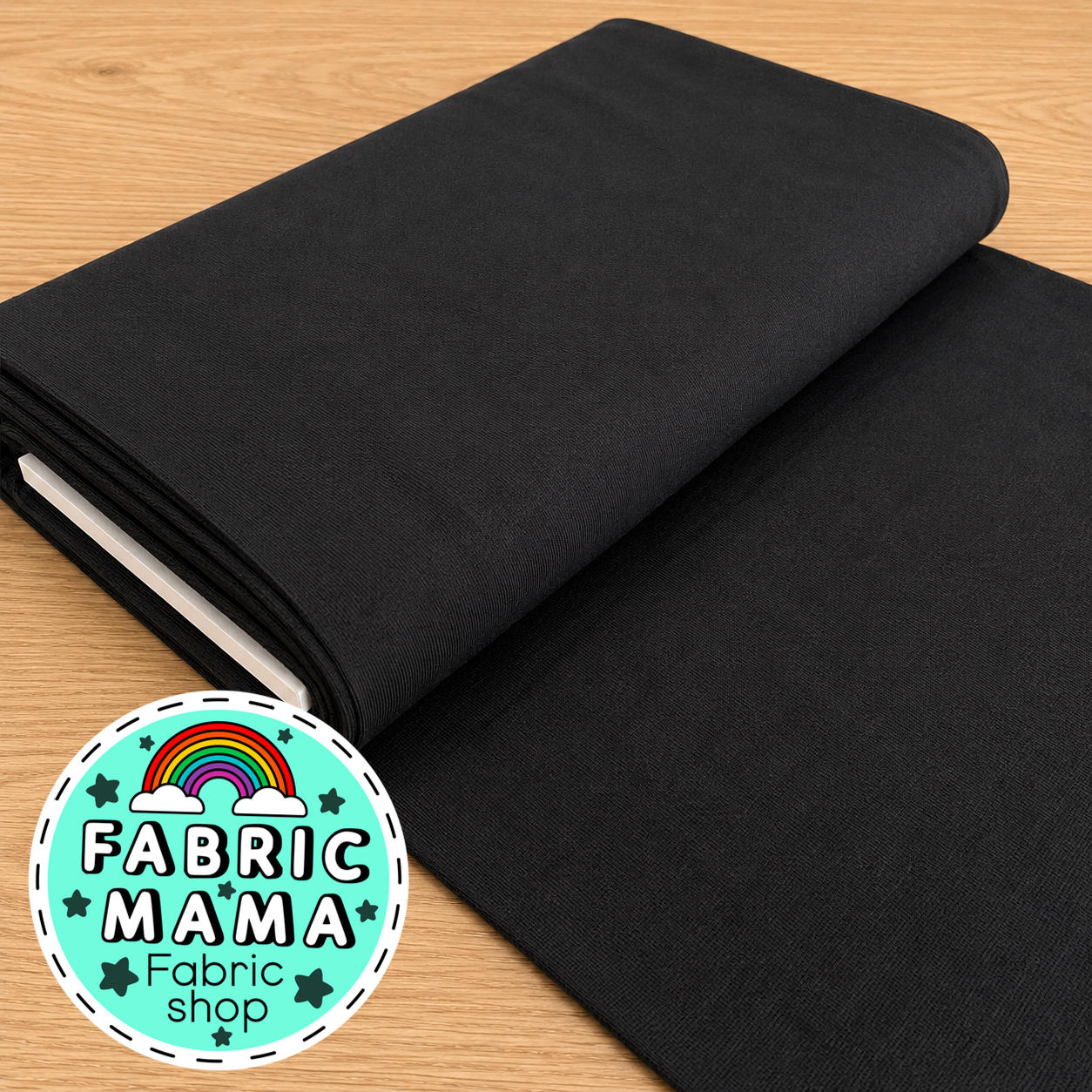 250gsm jersey ribbing - black