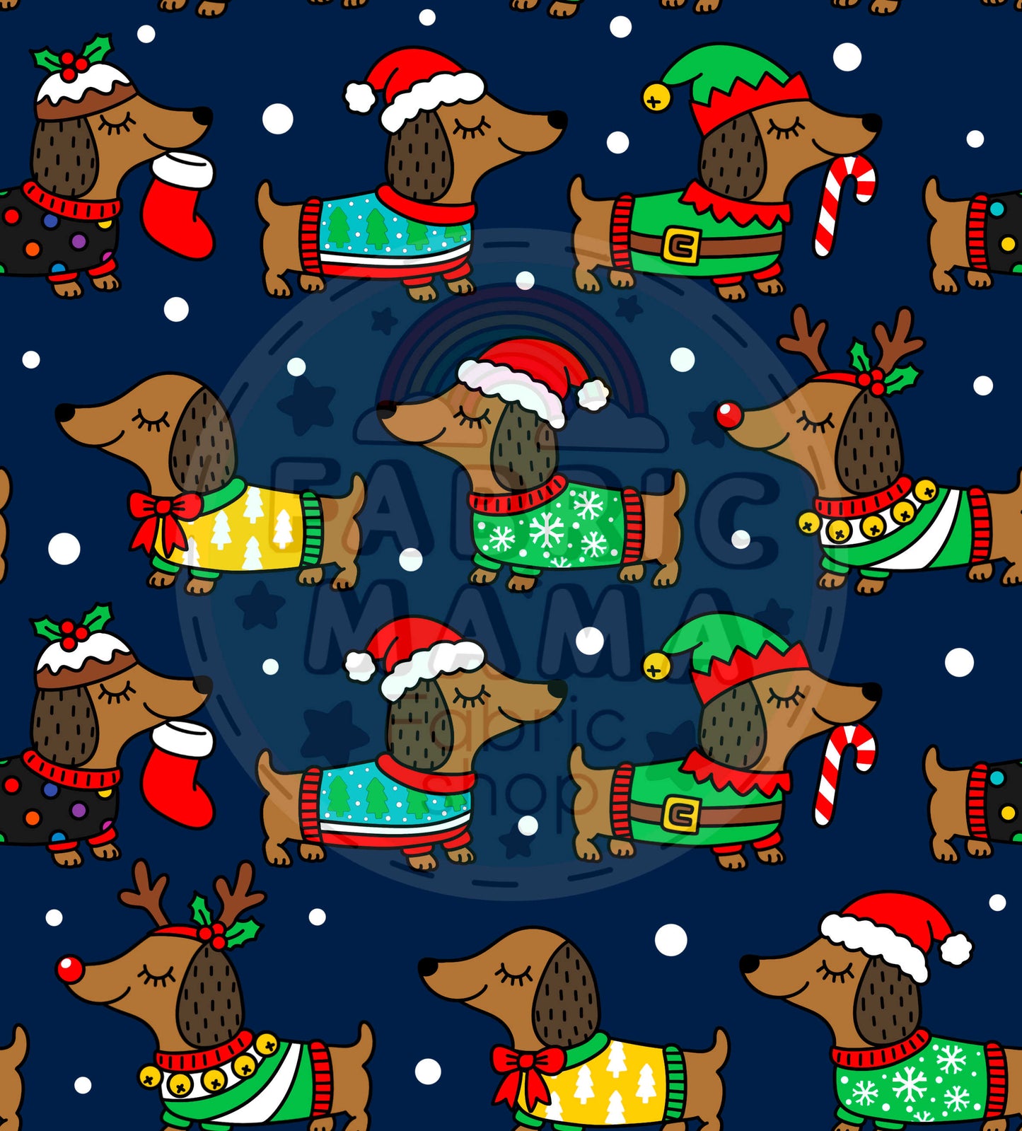 PREORDER Dashing Dachshunds - Brushed Back French Terry Fabric – Kids Stretch Fabric UK