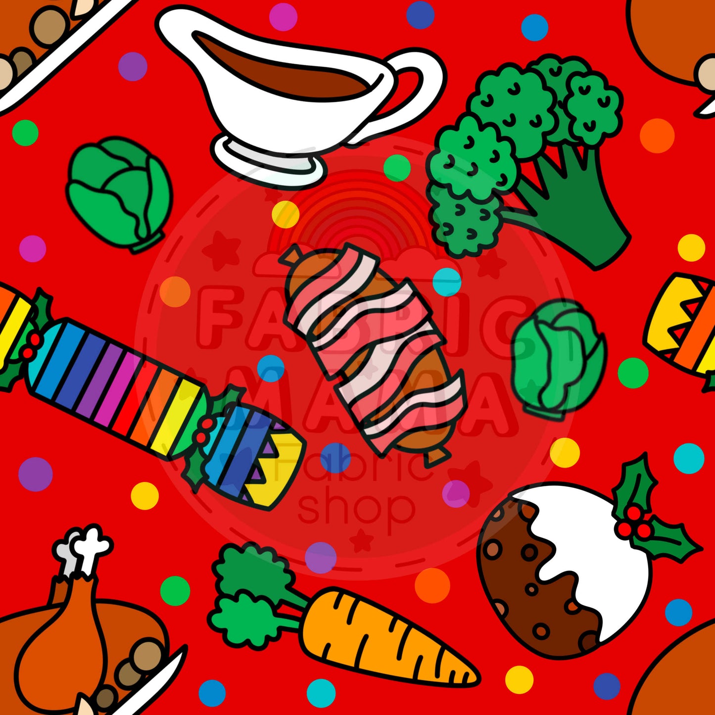 PREORDER Dinner time  - Premium Cotton Lycra Jersey Fabric – Kids Stretch Fabric UK