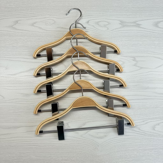 Children’s Wooden Clip Coat Hangers – Pack of 5