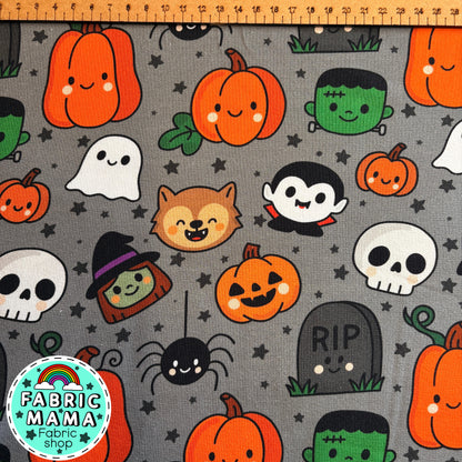 PREORDER Spooky Cuties - Brushed Back French Terry Fabric – Kids Stretch Fabric UK