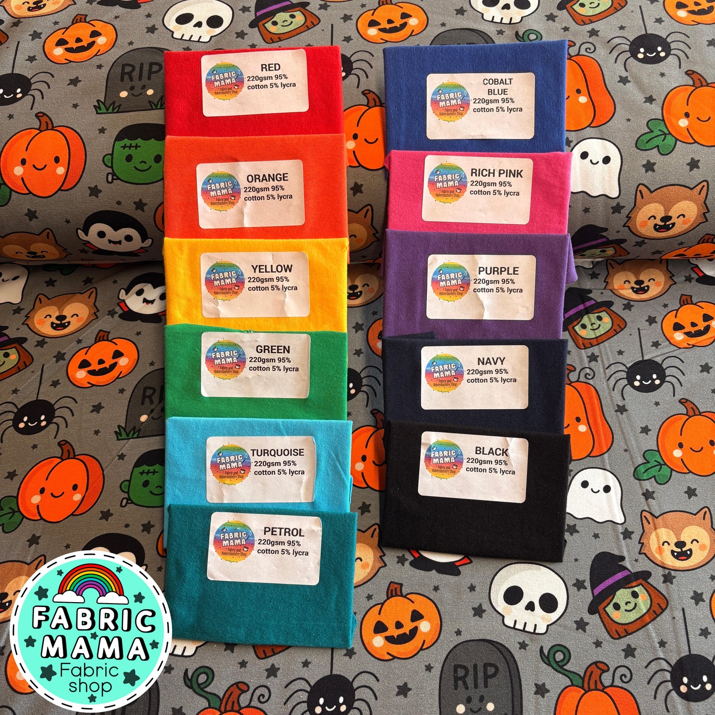 PREORDER Spooky Cuties - Brushed Back French Terry Fabric – Kids Stretch Fabric UK