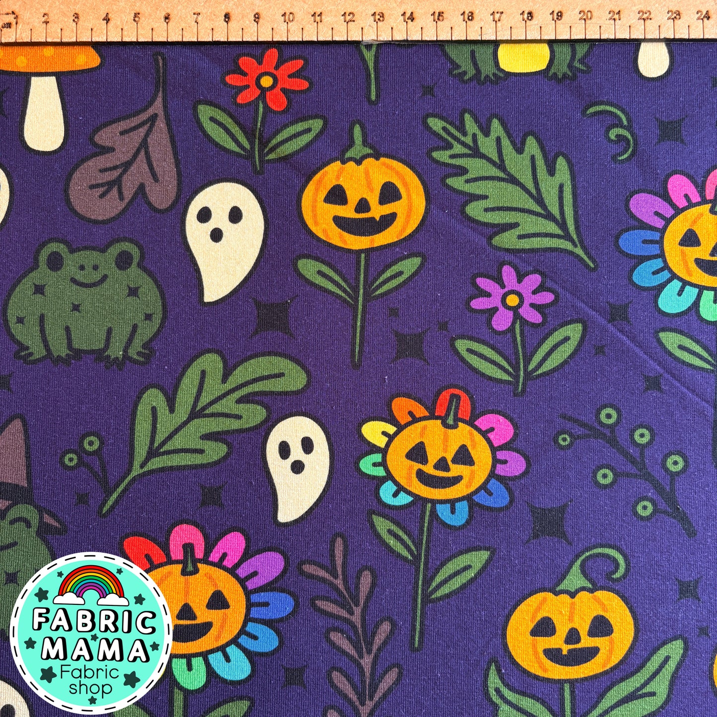 PREORDER Ghostly garden - Brushed Back French Terry Fabric – Kids Stretch Fabric UK