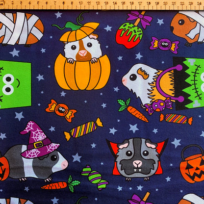 PREORDER Piggles go trick or treating - Brushed Back French Terry Fabric – Kids Stretch Fabric UK