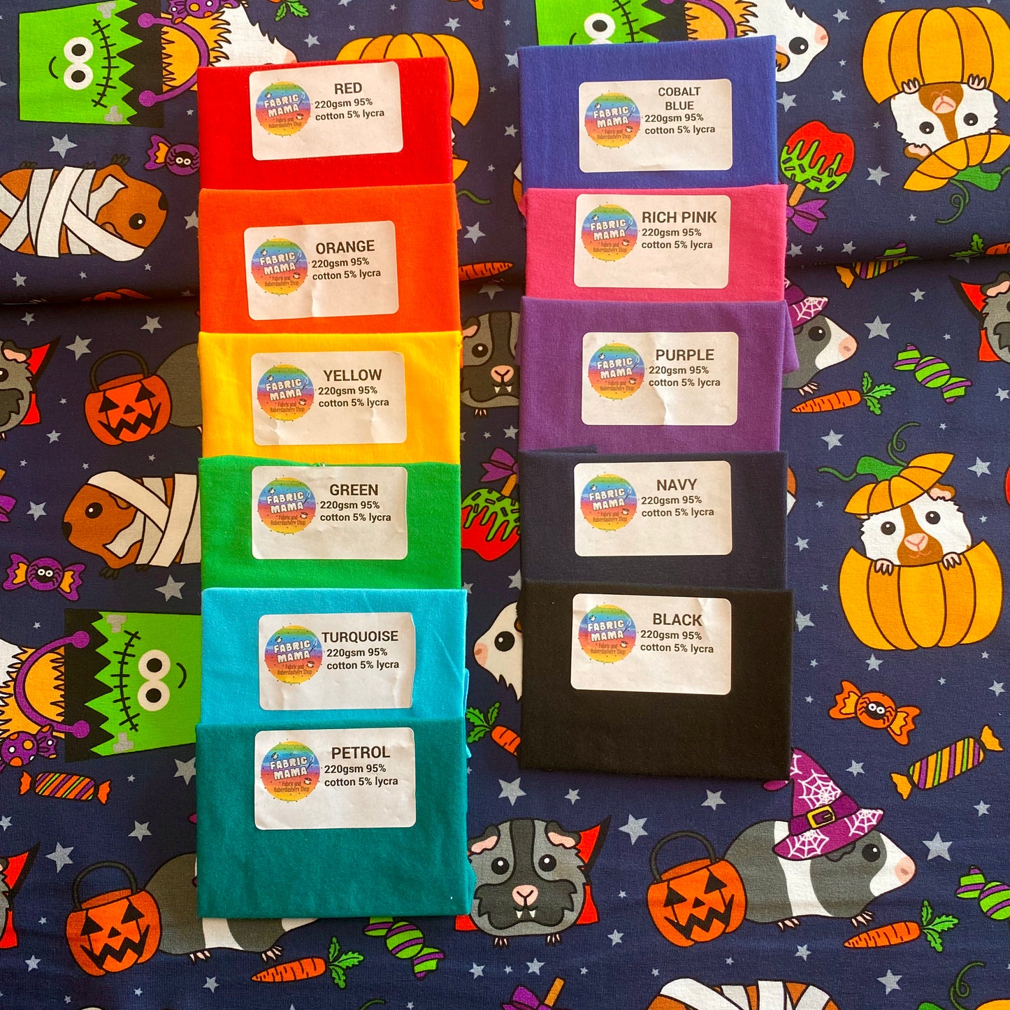 PREORDER Piggles go trick or treating - Brushed Back French Terry Fabric – Kids Stretch Fabric UK