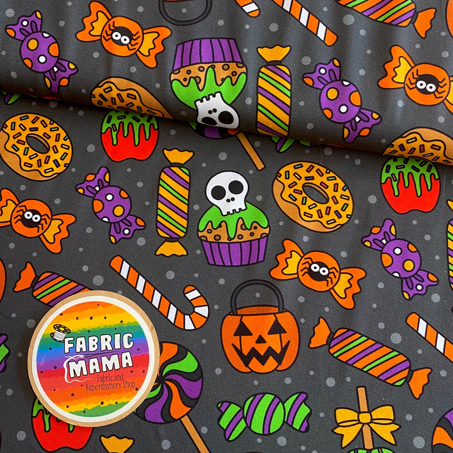 PREORDER Trick or treat - Brushed Back French Terry Fabric – Kids Stretch Fabric UK