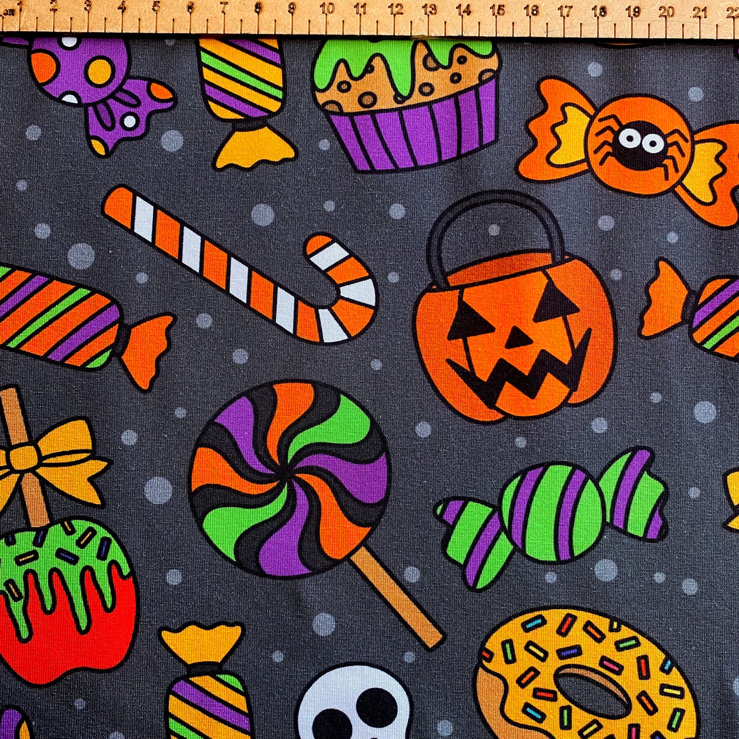 PREORDER Trick or treat - Brushed Back French Terry Fabric – Kids Stretch Fabric UK