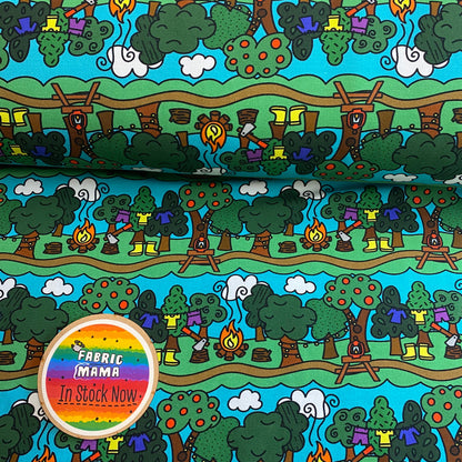 PREORDER Forest School - Brushed Back French Terry Fabric – Kids Stretch Fabric UK