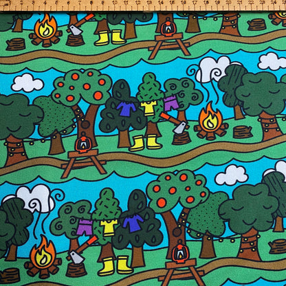 PREORDER Forest School - Brushed Back French Terry Fabric – Kids Stretch Fabric UK