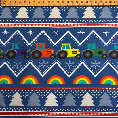 Tractor jumper print -220gsm Premium Cotton Lycra Jersey Fabric – Kids Stretch Fabric UK