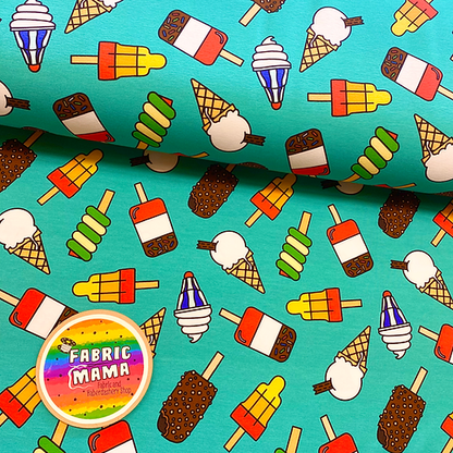 We all scream for icecream - premium cotton lycra jersey kids stretch fabric