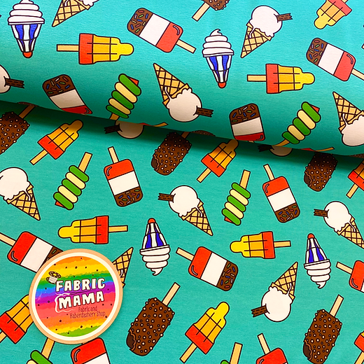 We all scream for icecream - premium cotton lycra jersey kids stretch fabric