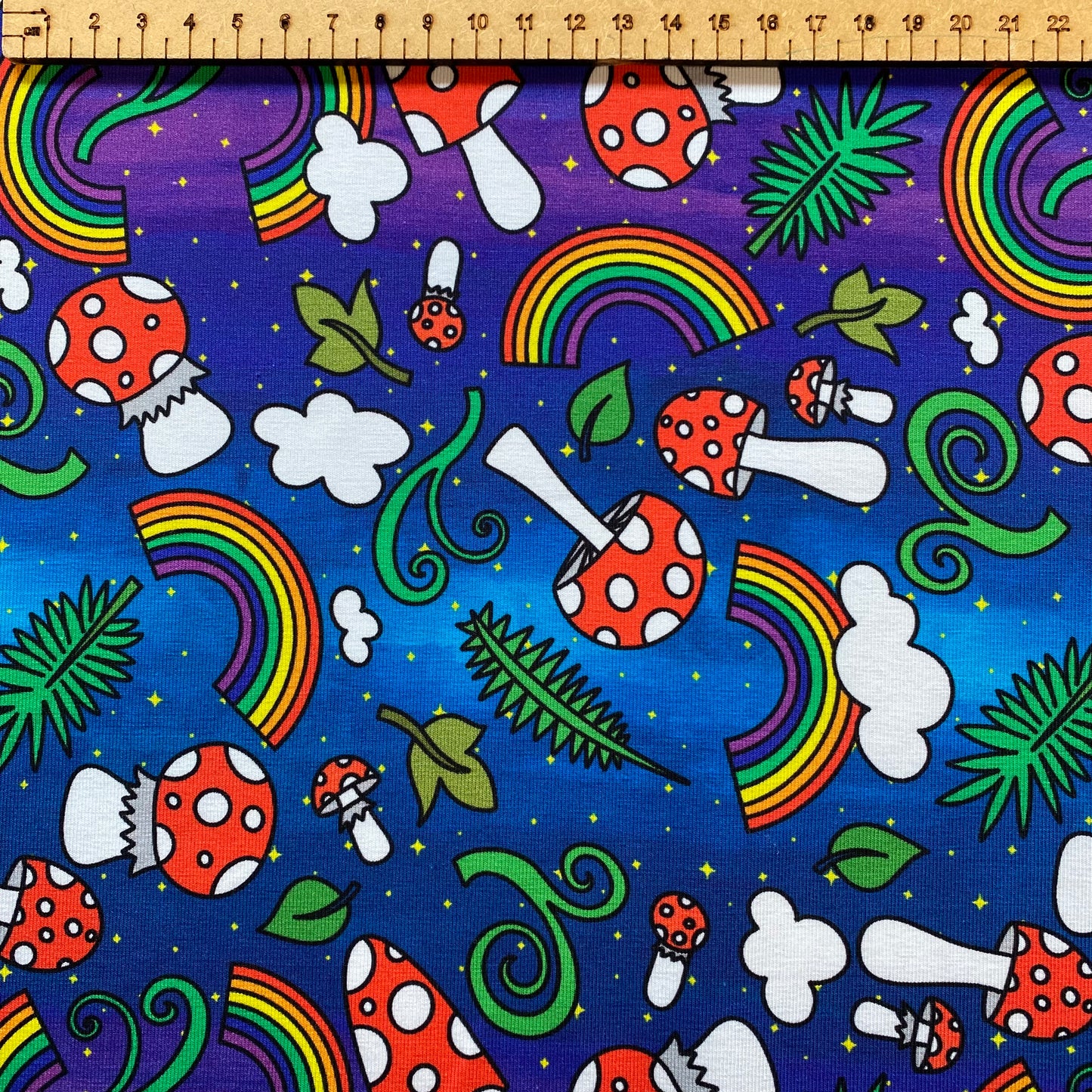 PREORDER  Mystic Mushies - Brushed Back French Terry Fabric – Kids Stretch Fabric UK