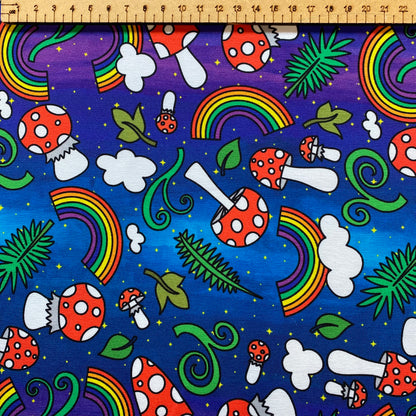PREORDER  Mystic Mushies - Brushed Back French Terry Fabric – Kids Stretch Fabric UK