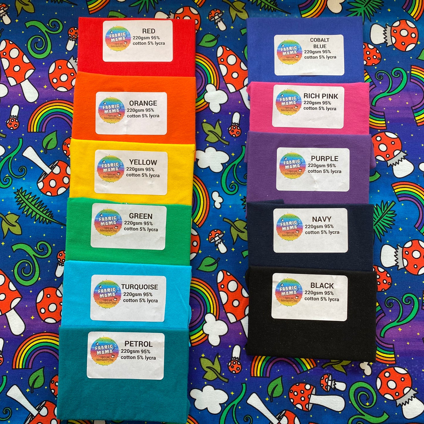 PREORDER  Mystic Mushies - Brushed Back French Terry Fabric – Kids Stretch Fabric UK