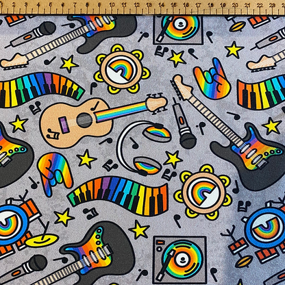 Rockin rainbow - Premium cotton lycra jersey kids stretch fabric