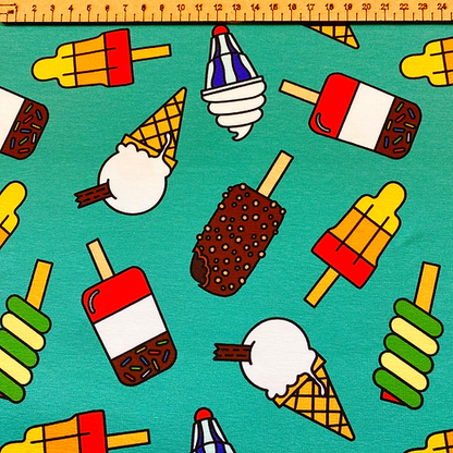 We all scream for icecream - premium cotton lycra jersey kids stretch fabric