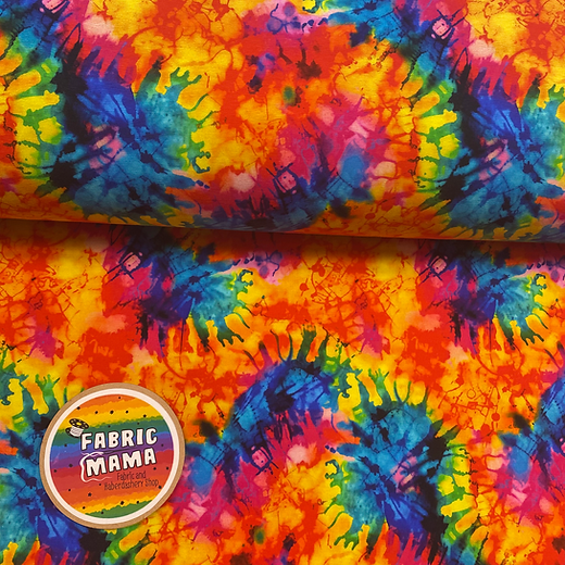 Rainbow tie dye - premium cotton lycra jersey kids stretch fabric