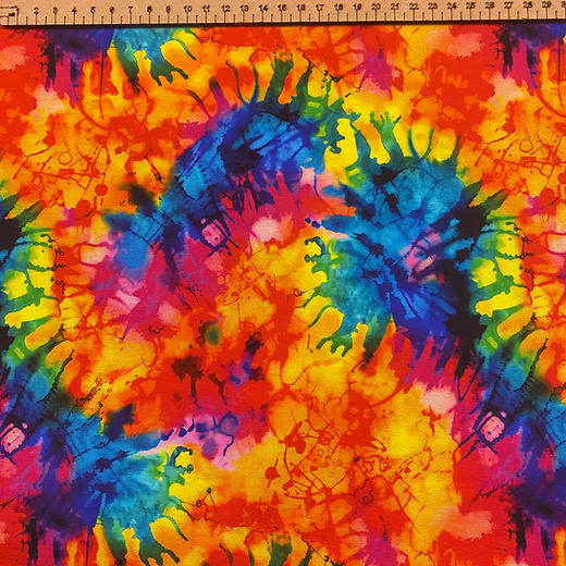 Rainbow tie dye - premium cotton lycra jersey kids stretch fabric