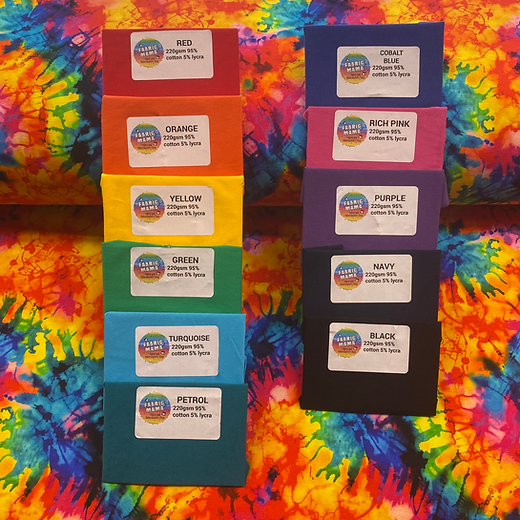 Rainbow tie dye - premium cotton lycra jersey kids stretch fabric