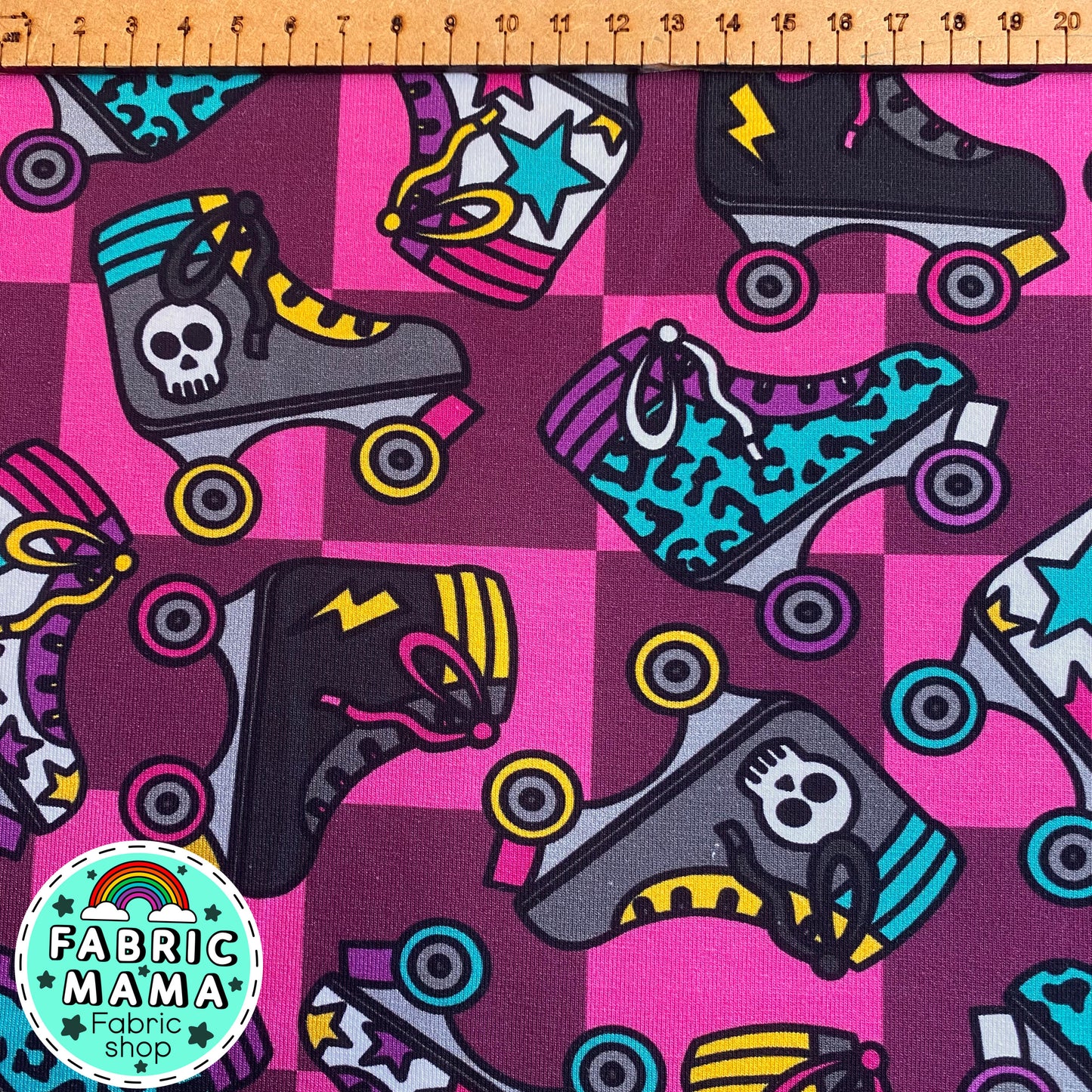 PREORDER  Rollerskates - Brushed Back French Terry Fabric – Kids Stretch Fabric UK