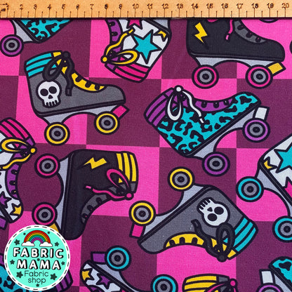 PREORDER  Rollerskates - Brushed Back French Terry Fabric – Kids Stretch Fabric UK