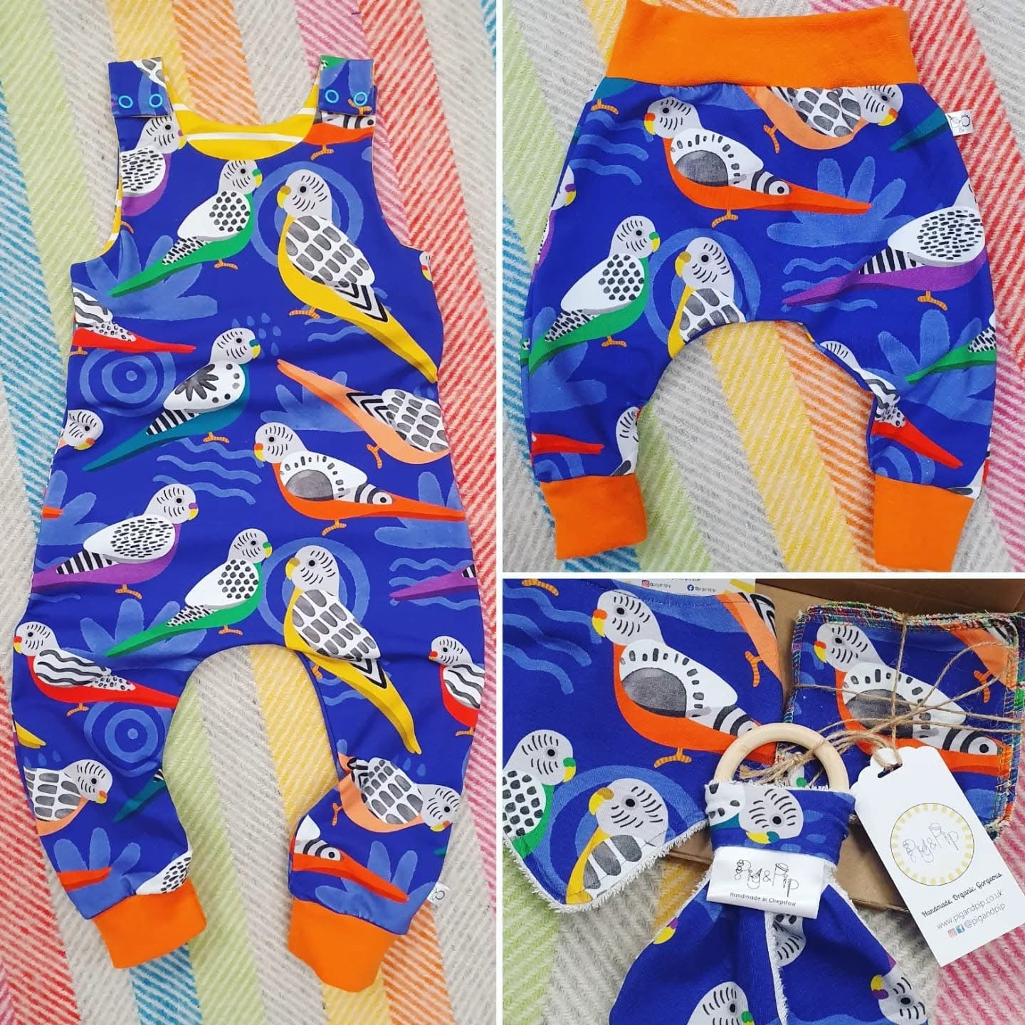 Brilliant budgies - Premium cotton lycra jersey kids stretch fabric