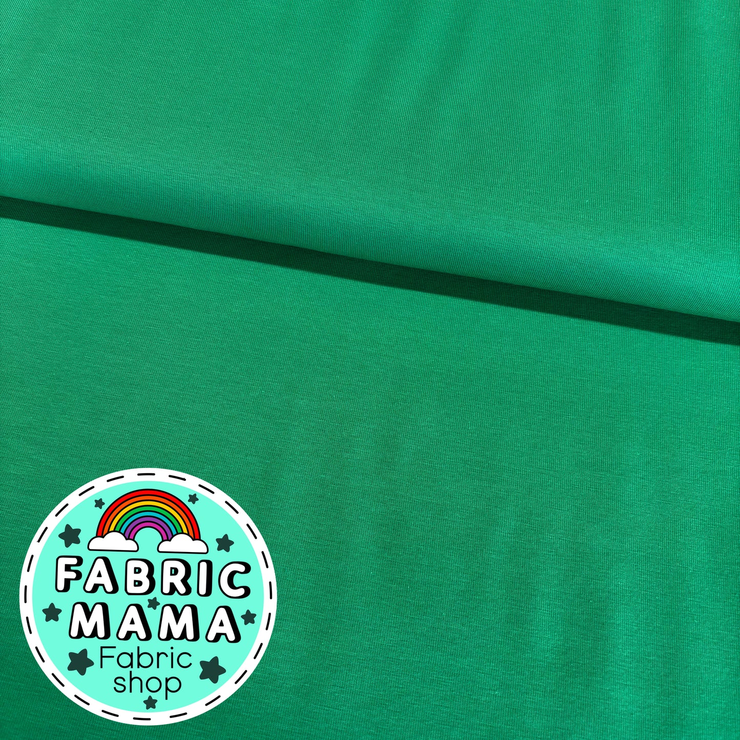 Solid colour cotton Lycra jersey -GRASS GREEN