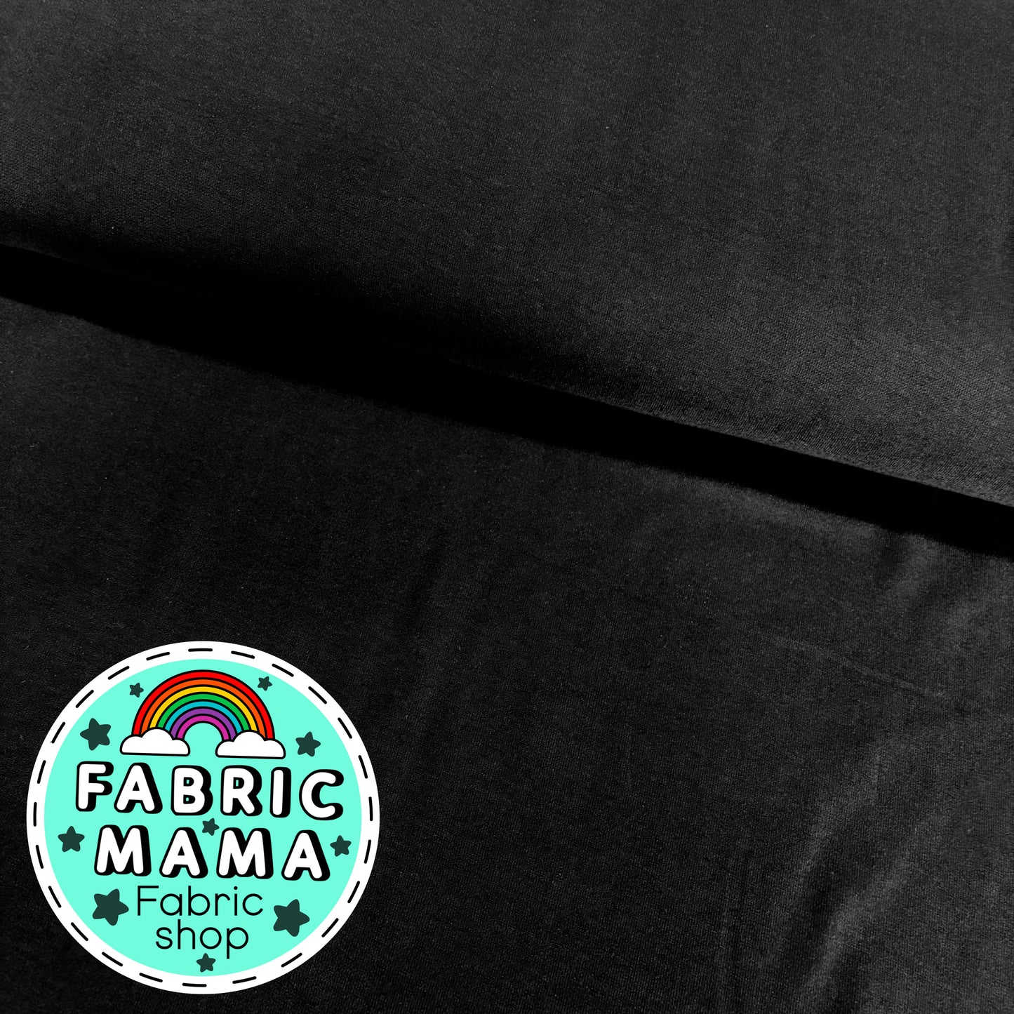 Solid colour cotton Lycra jersey -BLACK