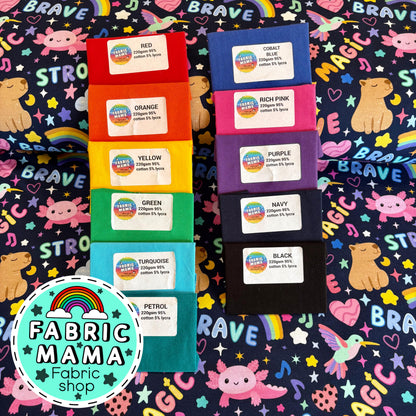 Positivity - premium cotton lycra jersey kids stretch fabric