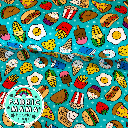 Fun foodies - premium cotton lycra jersey kids stretch fabric