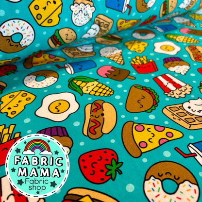 Fun foodies - premium cotton lycra jersey kids stretch fabric