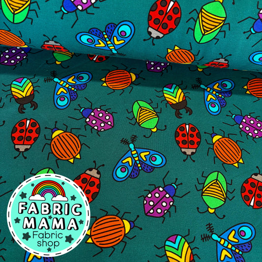 Jewel bugs - premium cotton lycra jersey kids stretch fabric
