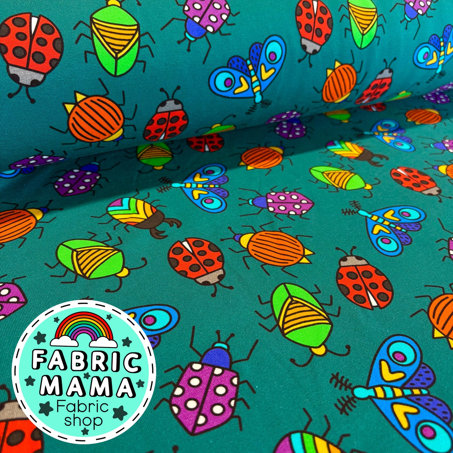 Jewel bugs - premium cotton lycra jersey kids stretch fabric