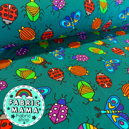 Jewel bugs - premium cotton lycra jersey kids stretch fabric
