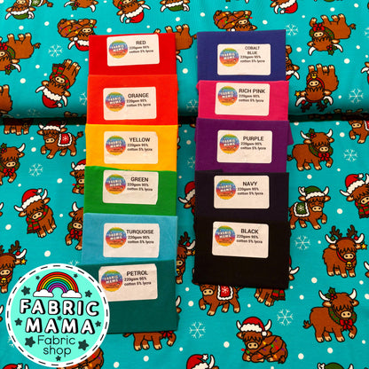 Christmas Coos - Extra Wide Brushed Back French Terry Fabric – Kids Stretch Fabric UK