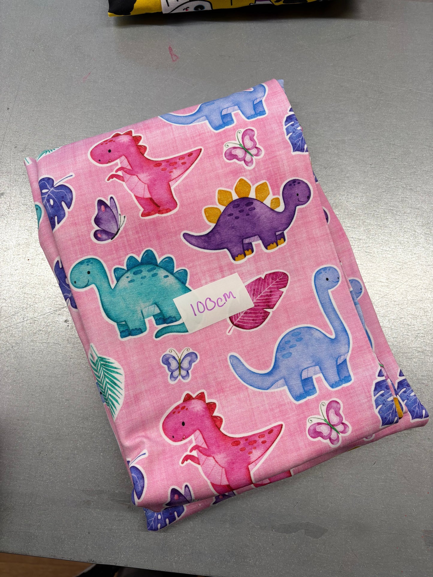 BOLT END Pastel  Dinos 100cm - Premium cotton lycra jersey
