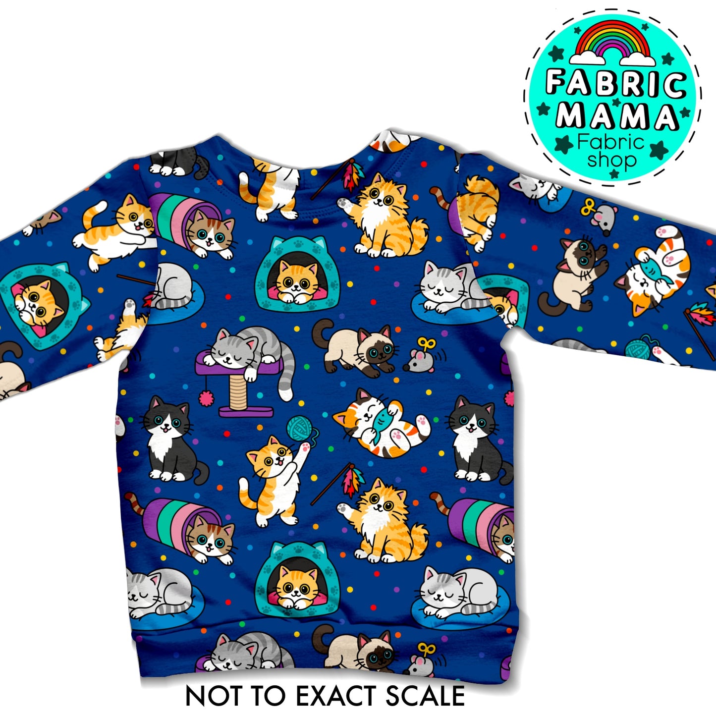 PREORDER Meowhem - Premium Cotton Lycra Jersey Fabric – Kids Stretch Fabric UK