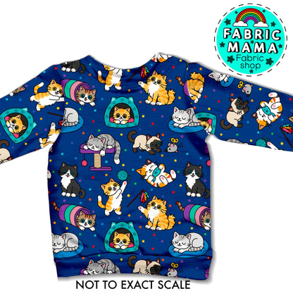 PREORDER Meowhem - Premium Cotton Lycra Jersey Fabric – Kids Stretch Fabric UK