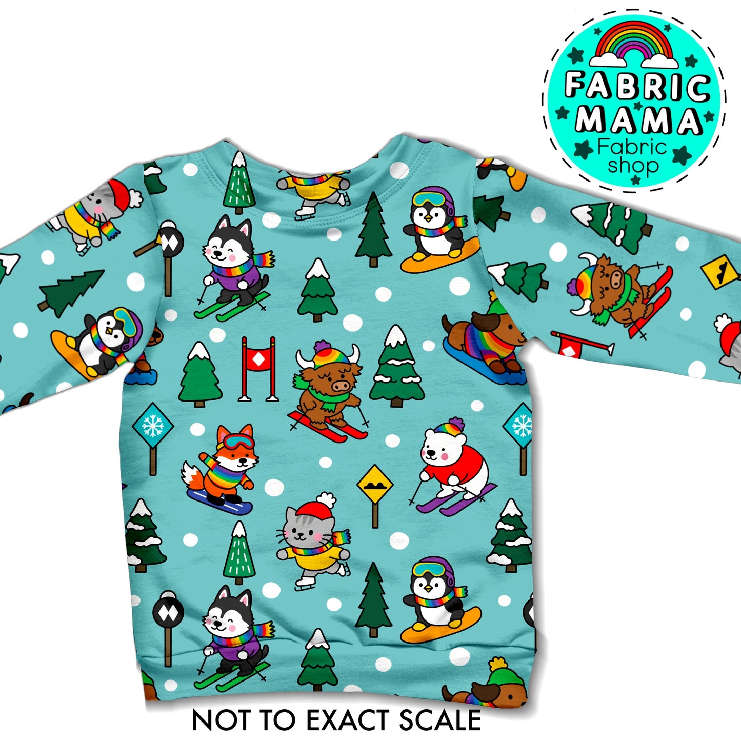 PREORDER Ski Buddies - Premium Cotton Lycra Jersey Fabric – Kids Stretch Fabric UK