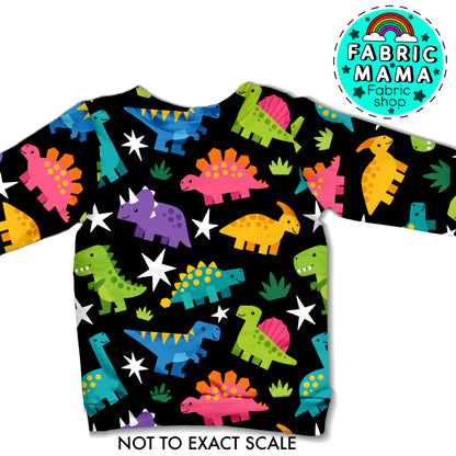 PREORDER Origami Dinos  - Premium Cotton Lycra Jersey Fabric – Kids Stretch Fabric UK